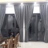Rèm vải ngăn lạnh điều hoà màu xám