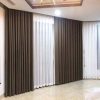 Vải làm rèm cửa Nhật Bản màu nâu đà