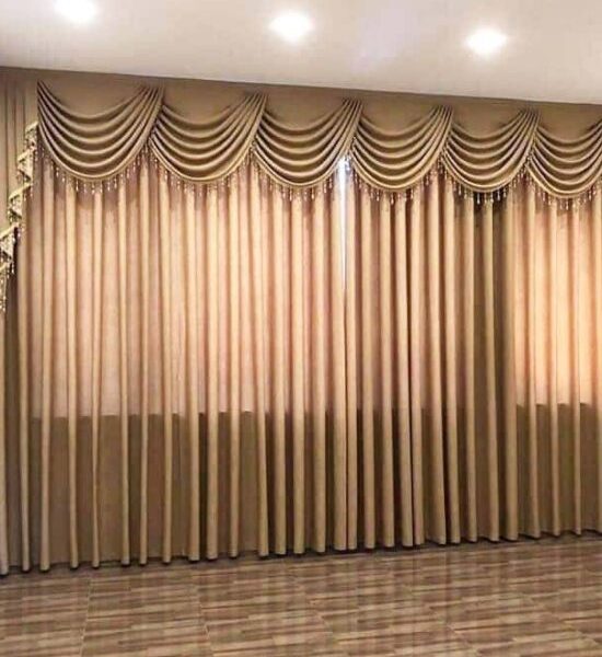 Vải rèm cửa giá rẻ màu nâu