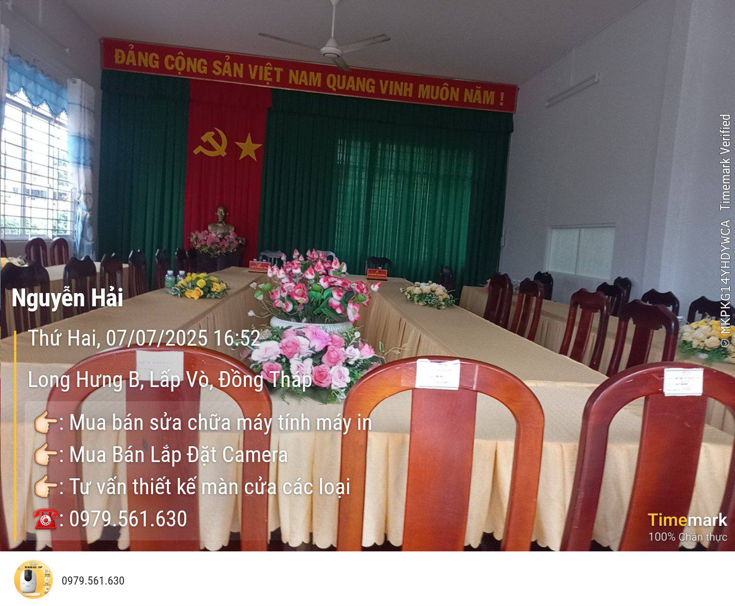 Lắp Đặt Rèm Cửa Hội Trường Đảng Ủy Xã Tân Khánh Trung, Đồng Tháp – Thi Công Chuyên Nghiệp, Thẩm Mỹ Cao